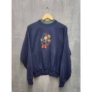 M&C Sportswear Fall Autumn Scarecrow Crewneck Pullover Sweatshirt Size LARGE